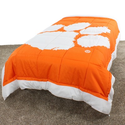 College Covers Clemson Tigers 2 Sided Big Logo - Light Comforter - Twin Clemson Tigers