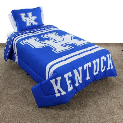 College Covers Kentucky Wildcats Reversible 3 Piece Comforter Set, Full Kentucky Wildcats