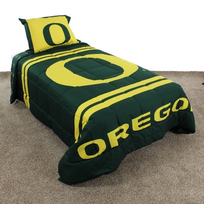 College Covers Oregon Ducks Reversible 3 Piece Comforter Set, Full Oregon Ducks