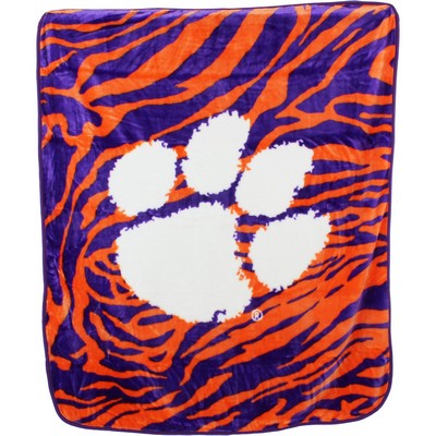 College Covers Clemson Tigers Raschel Throw Blanket 50x60 