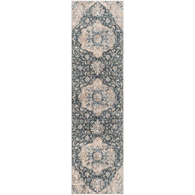 Surya  Cardiff Deep Teal, Blue, Light Gray, Medium Gray, Charcoal