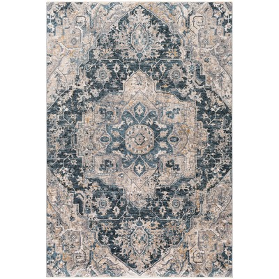 Surya  Cardiff Deep Teal, Blue, Light Gray, Medium Gray, Charcoal
