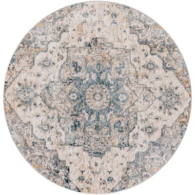 Surya  Cardiff Deep Teal, Blue, Light Gray, Medium Gray, Charcoal