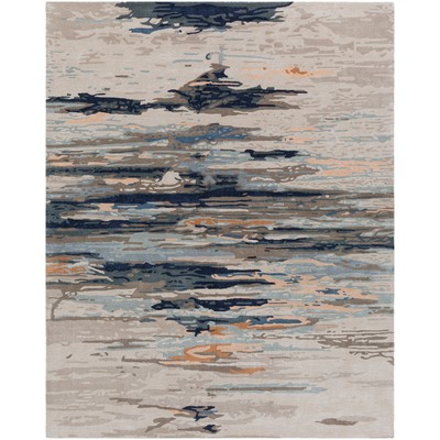 Surya  Kavita Medium Gray, Ink Blue, Deep Teal, Light Blue, Dark