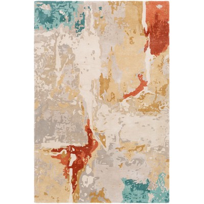 Surya  Kavita Brick Red, Dusty Coral, Seafoam, Dark Green, Mediu