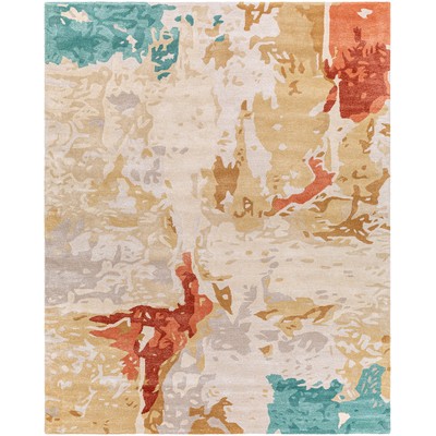 Surya  Kavita Brick Red, Dusty Coral, Seafoam, Dark Green, Mediu