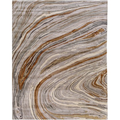 Surya  Kavita Charcoal, Dark Brown, Camel, Gray, Light Gray, Tan