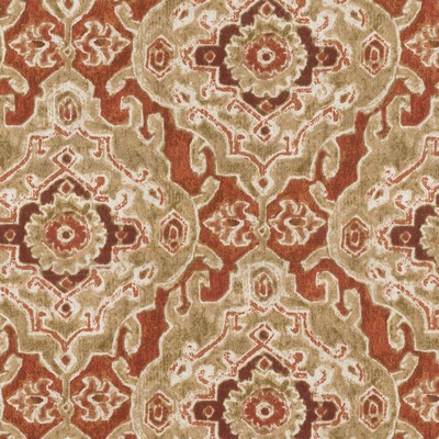 P K Lifestyles OD Stamped Damask Persimmon
