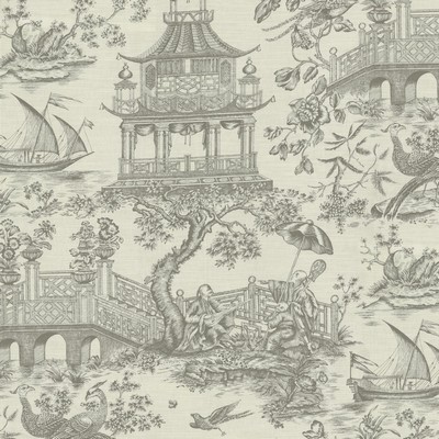 P K Lifestyles CHINOISERIE TOILE CR PEWTER