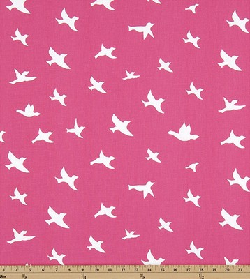 Premier Prints Bird Silhouette Candy Pink/Whi CANDY PINK
