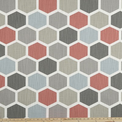 Premier Prints Hexagon Scarlet/Slub Canvas SCARLET