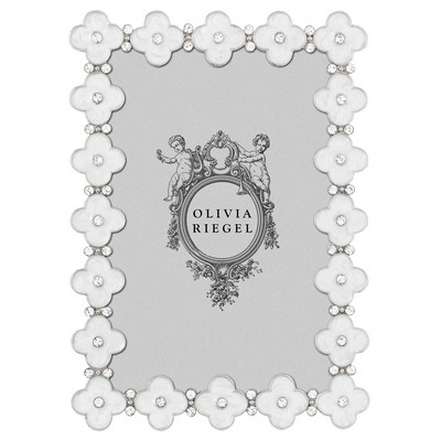 Olivia Riegel White Enamel Clover 4in x 6in Frame White