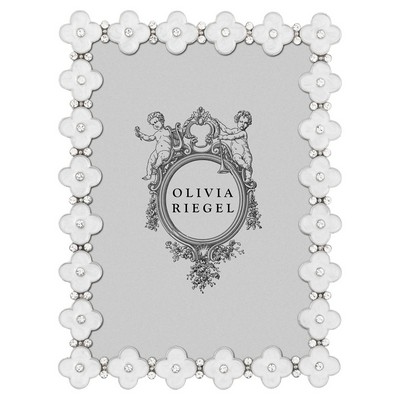 Olivia Riegel White Enamel Clover 5in x 7in Frame White