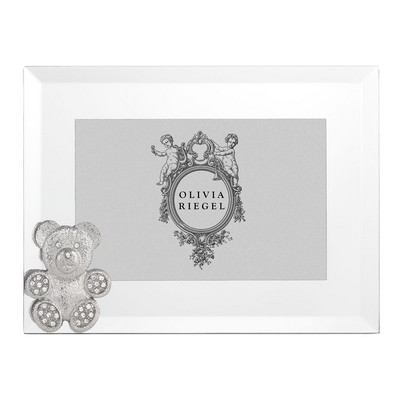 Olivia Riegel Silver Teddy Bear 4in x 6in Frame Silver