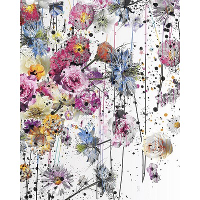 Wall Pops Painted Flowers Wall Mural Multicolor