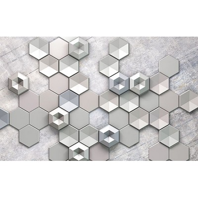 Wall Pops Concrete Hexagon Wall Mural Greys