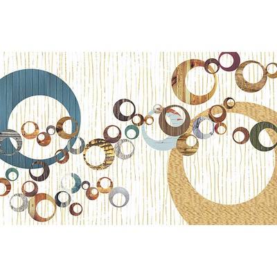 Wall Pops White Vintage Circles Wall Mural Multicolor