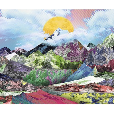 Wall Pops Colorful Mountain Top Wall Mural Multicolor