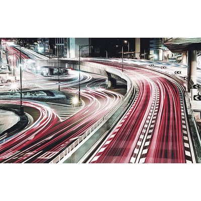 Wall Pops Pink Highway Wall Mural Multicolor