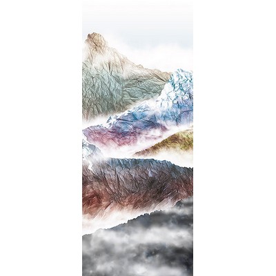Wall Pops Olympic Mountains Wall Mural Multicolor