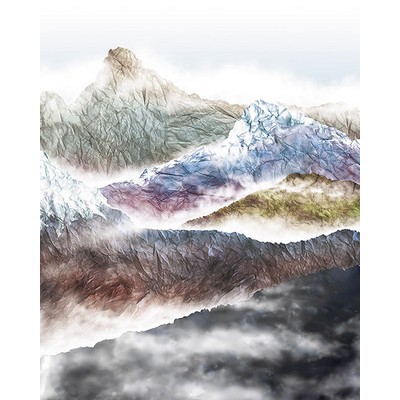 Wall Pops Olympic Mountains Wall Mural Multicolor