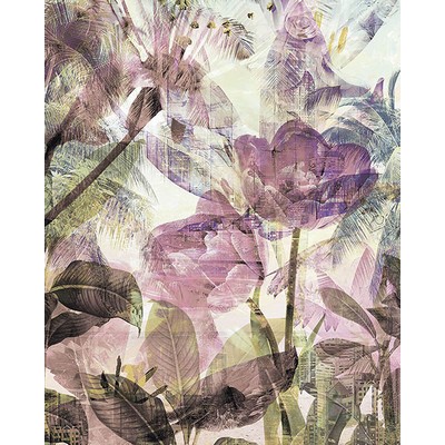 Wall Pops Purple Weathered Flowers Wall Mural Multicolor