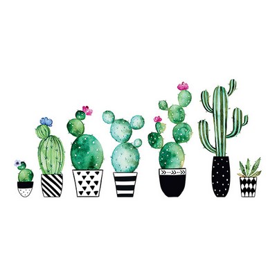 Wall Pops Watercolor Cactus Wall Decals Greens