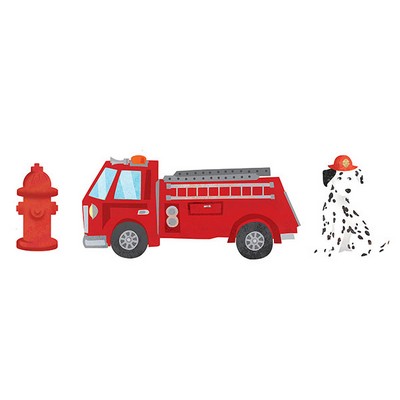 Wall Pops Fire Station Wall Art Kit Reds