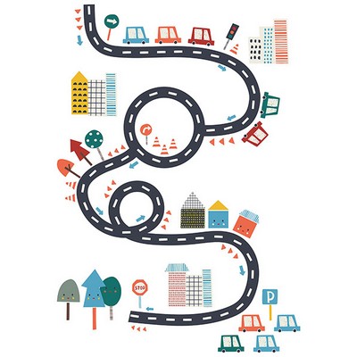 Wall Pops Happy Drive Wall Art Kit Multicolor