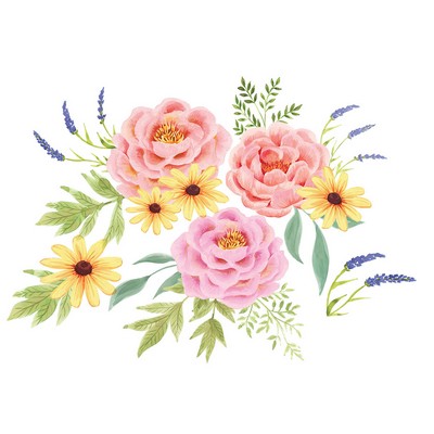Wall Pops Pretty Peonies Wall Art Kit Pinks