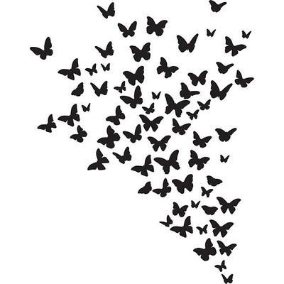 Wall Pops Kaleidoscope of Butterflies Wall Art Kit  Blacks