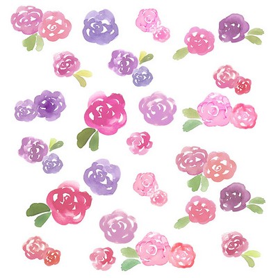 Wall Pops Water Rose Wall Art Kit Pinks