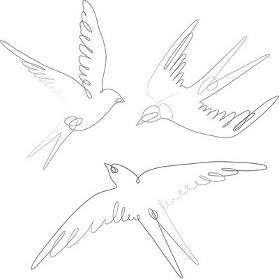 Wall Pops Swallows Wall Art Kit Blacks