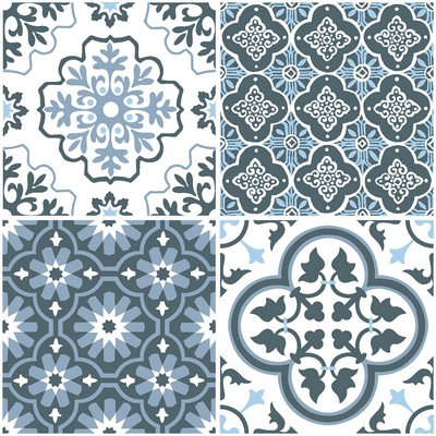 Wall Pops Myriad Peel & Stick Floor Tiles  Blues