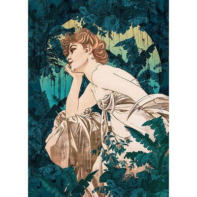 Wall Pops Green Statuesque Woman Wall Mural Multicolor