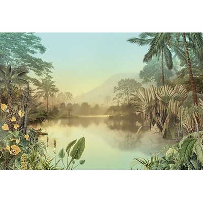 Wall Pops Tropical Lake Wall Mural Multicolor