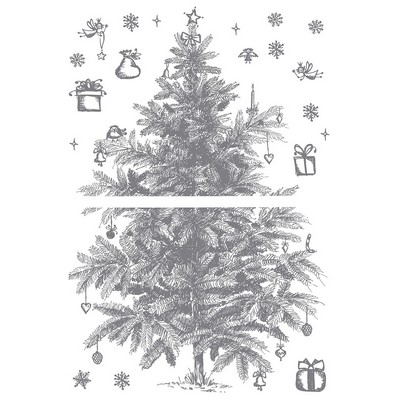 Wall Pops Sketched Holiday Tree Wall Stickers Blacks