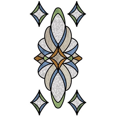 Wall Pops Blue Meridan Stained Glass Decal Greens