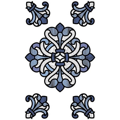 Wall Pops Blue Medici Stained Glass Decal Blues