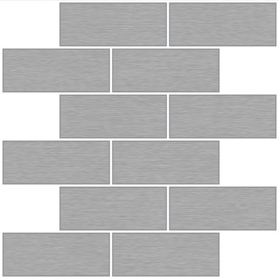 Wall Pops Metro Brushed Silver Peel & Stick Backsplash Tiles Metallics