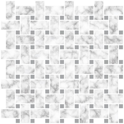 Wall Pops Basketweave Carrara Peel & Stick Backsplash Tiles Whites & Off-Whites