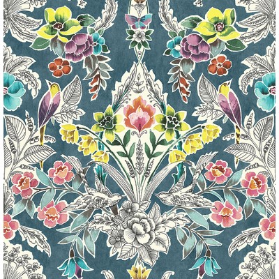 Wall Pops Summer Love Teal Peel & Stick Wallpaper Multicolor