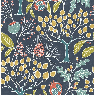 Wall Pops Groovy Garden Navy Peel & Stick Wallpaper Multicolor