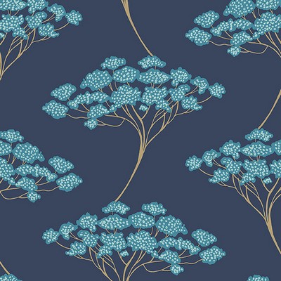 Wall Pops Blue Ficus Peel & Stick Wallpaper Blues