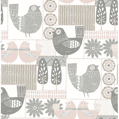Wall Pops Spring Chickens Peel & Stick Wallpaper Greys