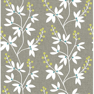 Wall Pops Taupe & Lime Fairfield Peel & Stick Wallpaper Multicolor