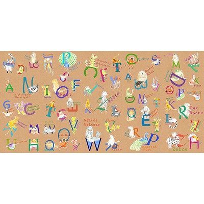 Wall Pops Animals A-Z Wall Mural Oranges
