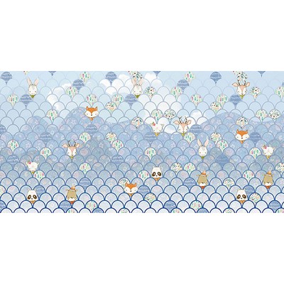 Wall Pops Blue Animal Wave Wall Mural Blues