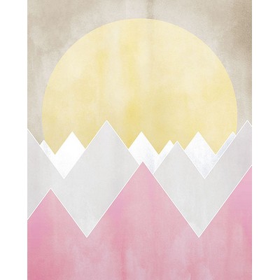 Wall Pops Sunrise Mountain Wall Mural Multicolor