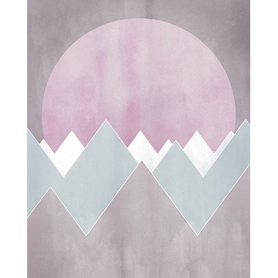Wall Pops Sunrise Mountain Wall Mural Multicolor